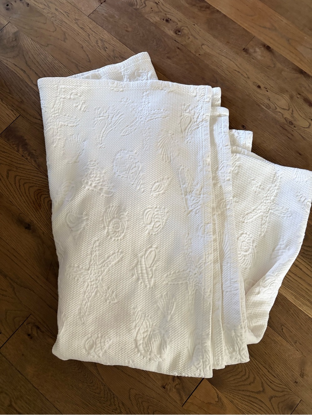 LL Bean Quilt Blanket nautical seashells shell matalasse Cotton Twin Portugal